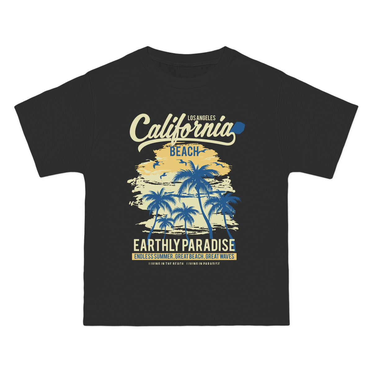 California Beach & Coconut Tree Graphic Tee-INNBLAC Fashion Apparel