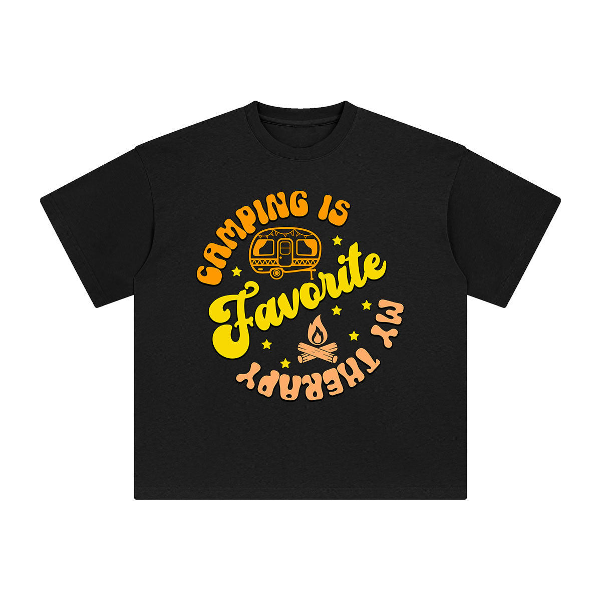 Camping ls My Favorite Therapy Graphic Tee-INNBLAC Fashion Apparel