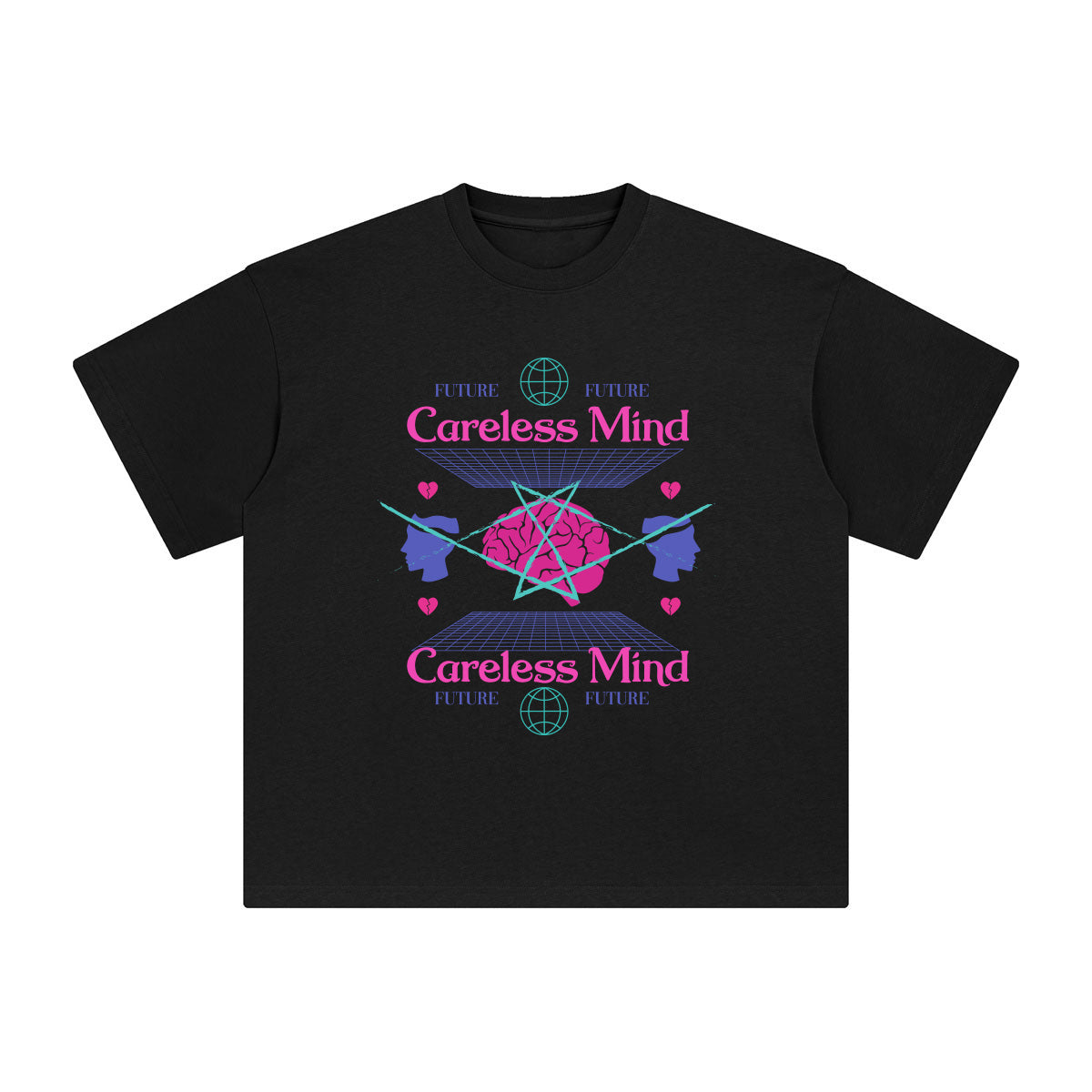 Careless Mind Abstract Graphic Tee-INNBLAC Fashion Apparel