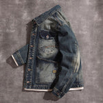 Cargo Pockets Washed Denim Jacket-INNBLAC Fashion Apparel