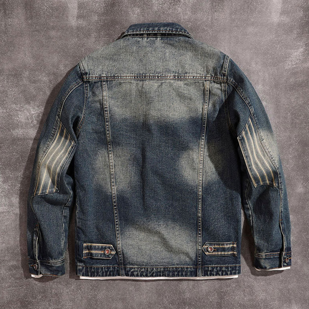 Cargo Pockets Washed Denim Jacket-INNBLAC Fashion Apparel