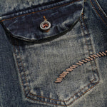 Cargo Pockets Washed Denim Jacket-INNBLAC Fashion Apparel