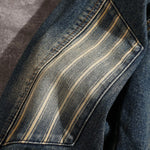 Cargo Pockets Washed Denim Jacket-INNBLAC Fashion Apparel