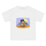 Cartoon Boy Anger Holding Hammer Graphic Tee-INNBLAC Fashion Apparel