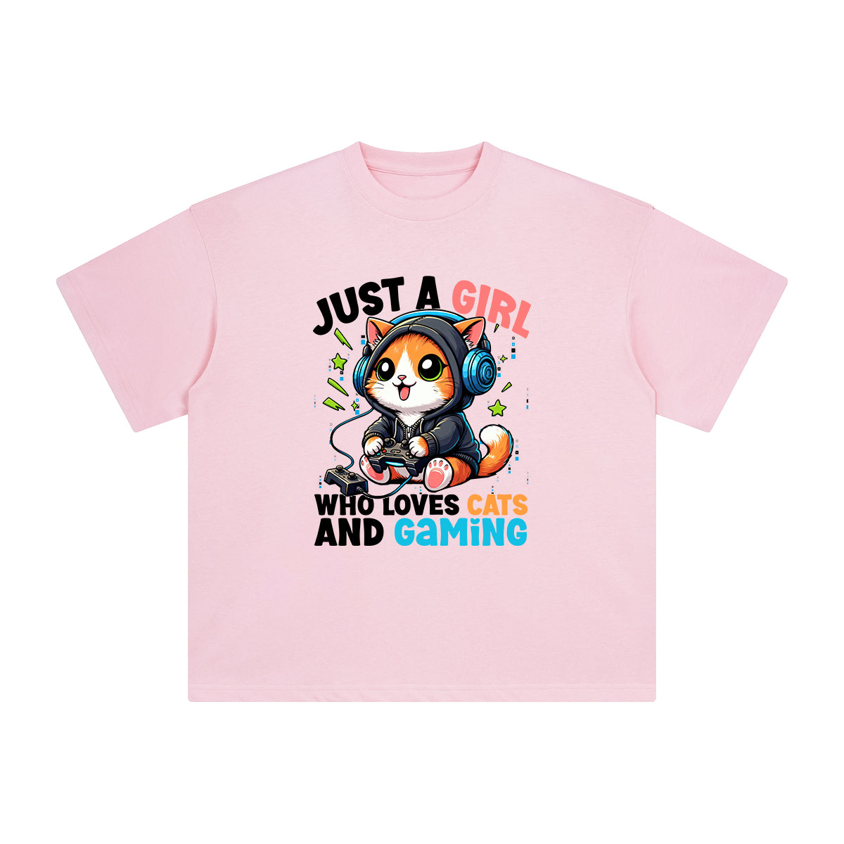 Cats And Gaming Anime Graphic Tee-INNBLAC Fashion Apparel