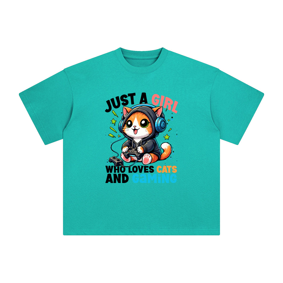Cats And Gaming Anime Graphic Tee-INNBLAC Fashion Apparel