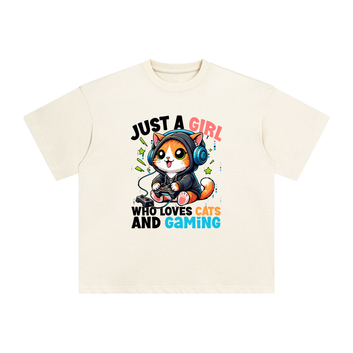 Cats And Gaming Anime Graphic Tee-INNBLAC Fashion Apparel