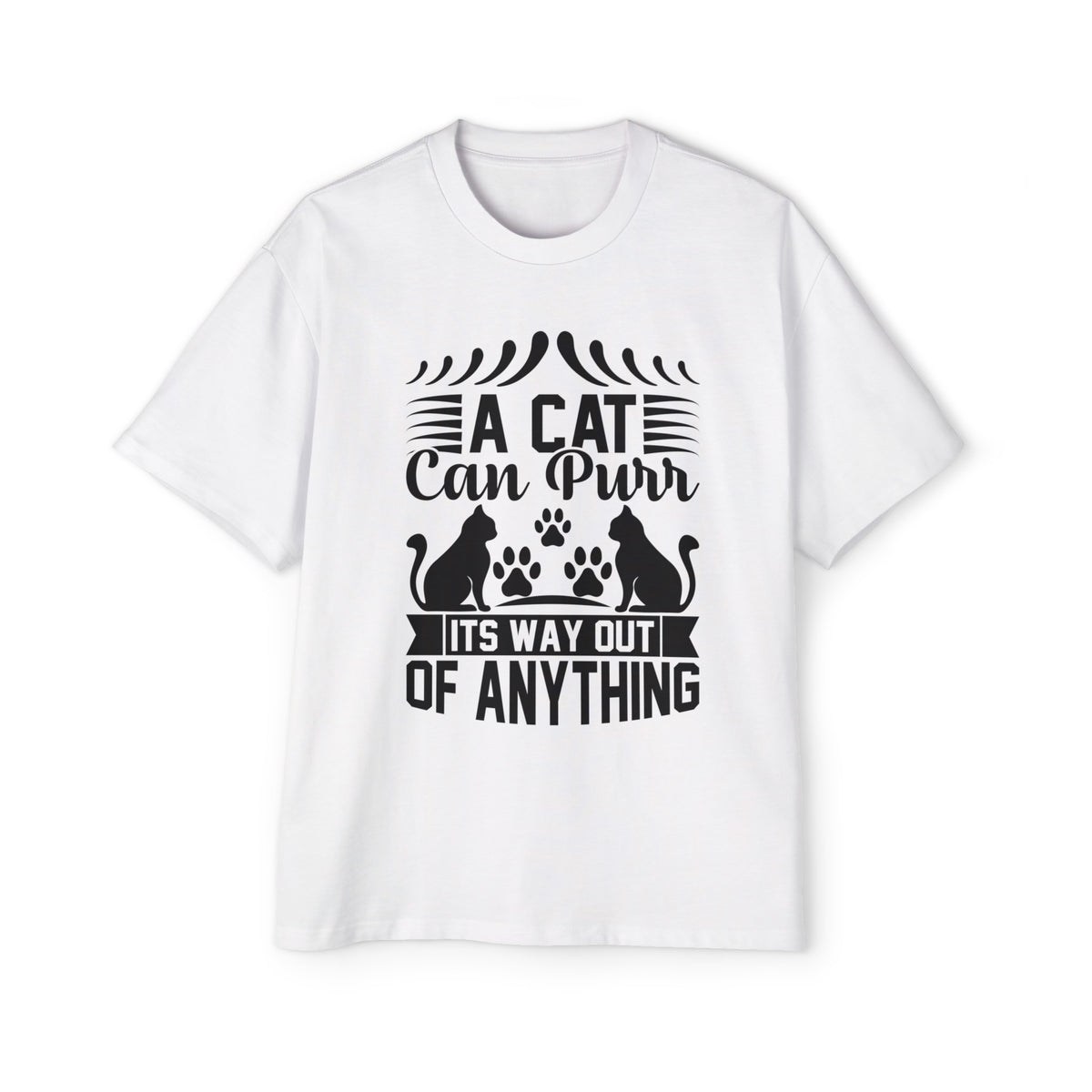 Cats & Slogan Graphic Tee-INNBLAC Fashion Apparel