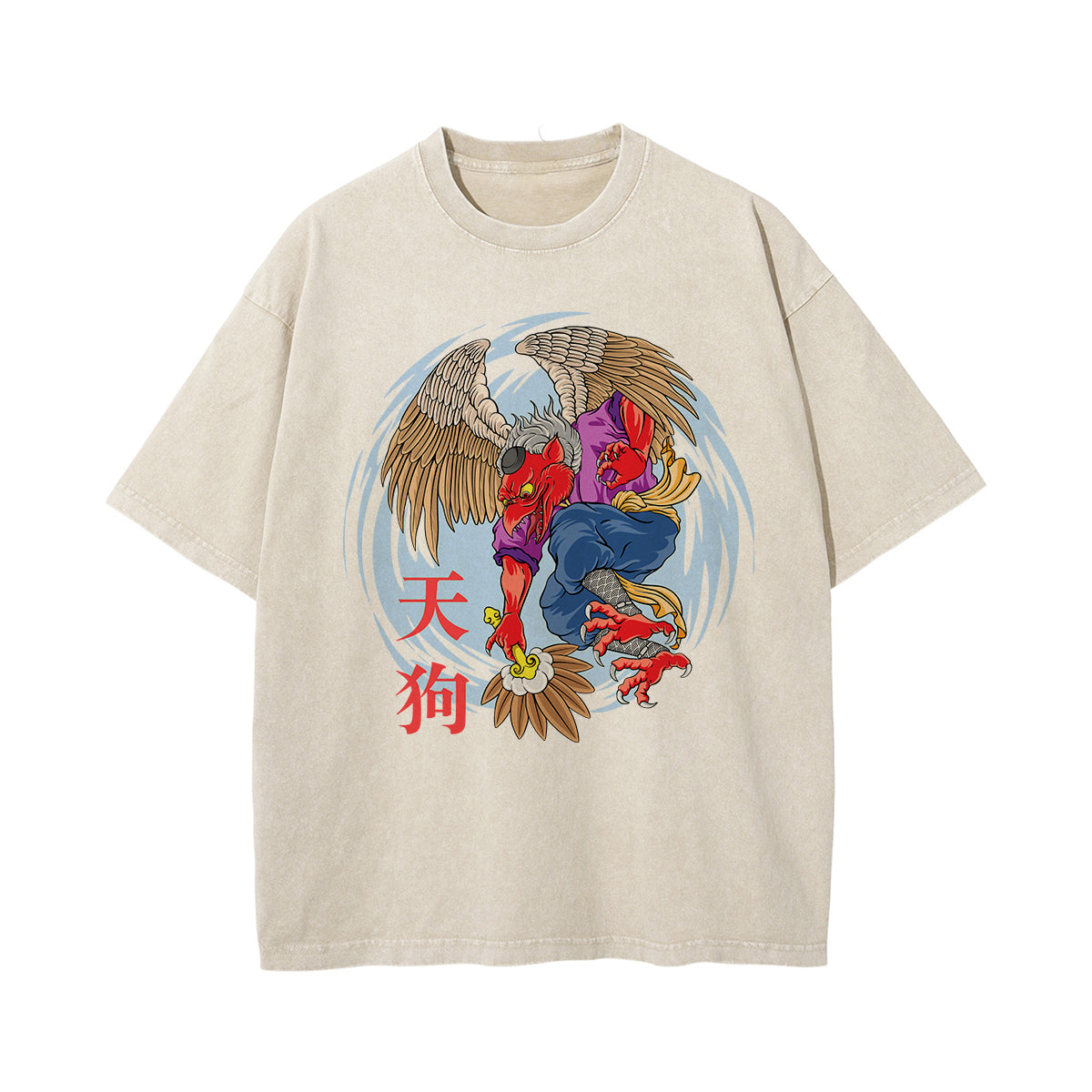 Chinese Characters Japanese Creature Graphic Tee-INNBLAC Fashion Apparel