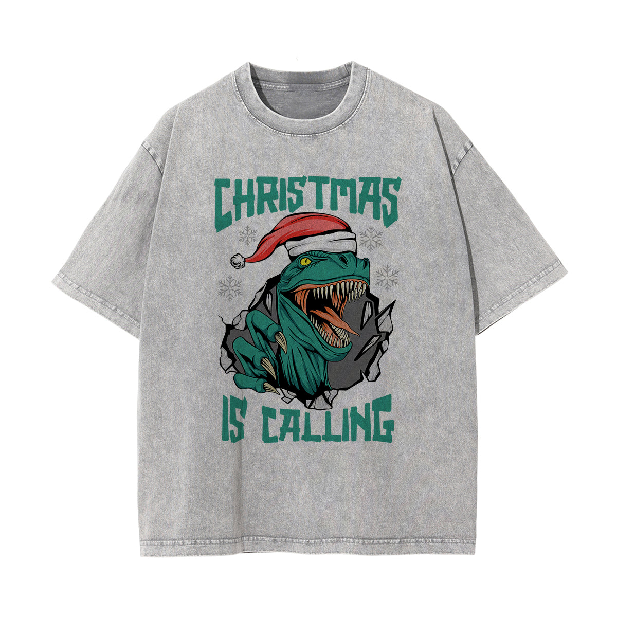 Christmas Is Calling Graphic Washed Tee-INNBLAC Fashion Apparel