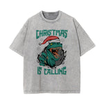 Christmas Is Calling Graphic Washed Tee-INNBLAC Fashion Apparel