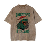 Christmas Is Calling Graphic Washed Tee-INNBLAC Fashion Apparel