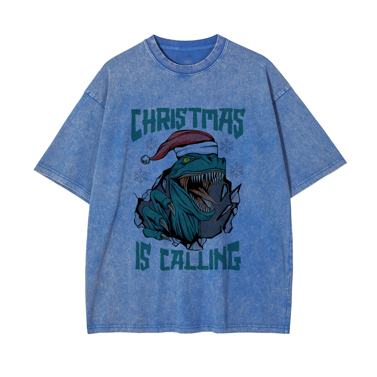 Christmas Is Calling Graphic Washed Tee-INNBLAC Fashion Apparel