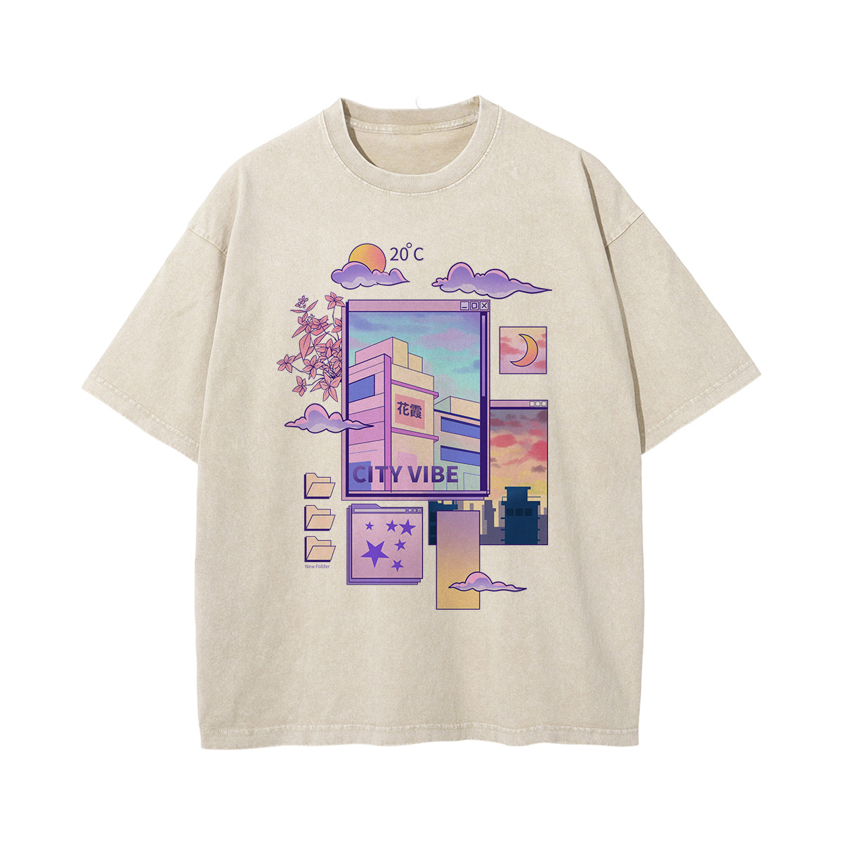 City Vibe Graphic Washed Tee-INNBLAC Fashion Apparel