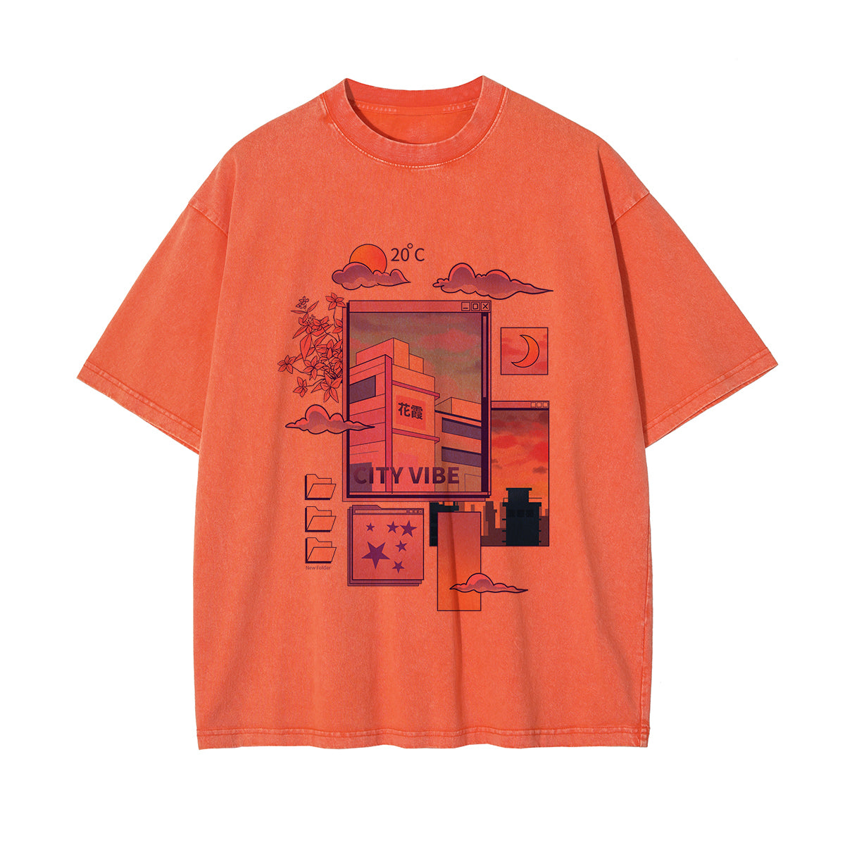 City Vibe Graphic Washed Tee-INNBLAC Fashion Apparel