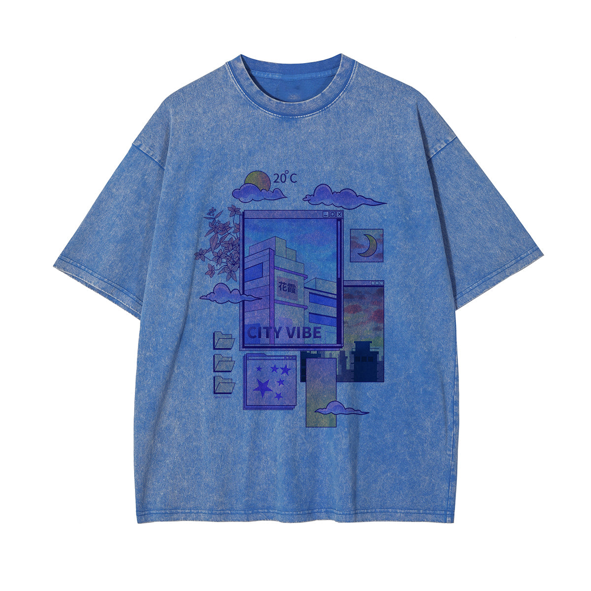 City Vibe Graphic Washed Tee-INNBLAC Fashion Apparel