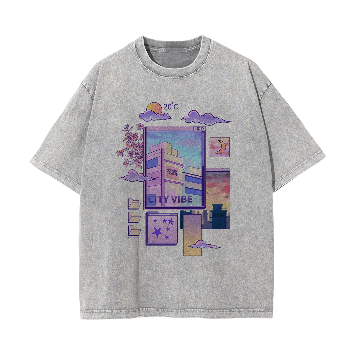City Vibe Graphic Washed Tee-INNBLAC Fashion Apparel
