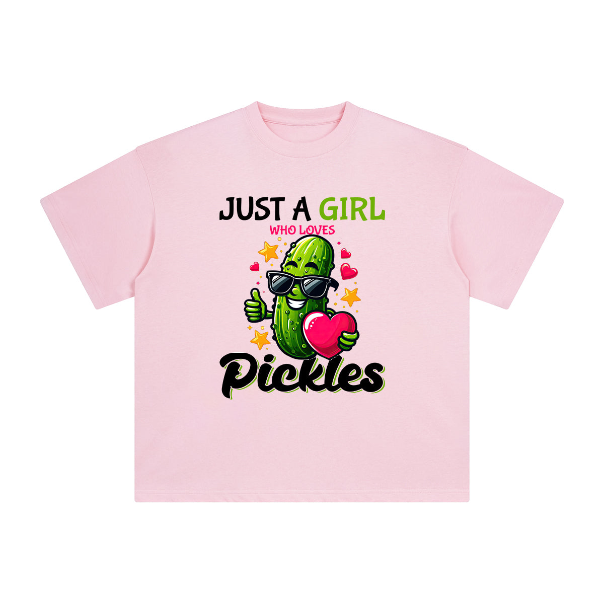 Cool Pickles Cartoon Graphic Tee-INNBLAC Fashion Apparel