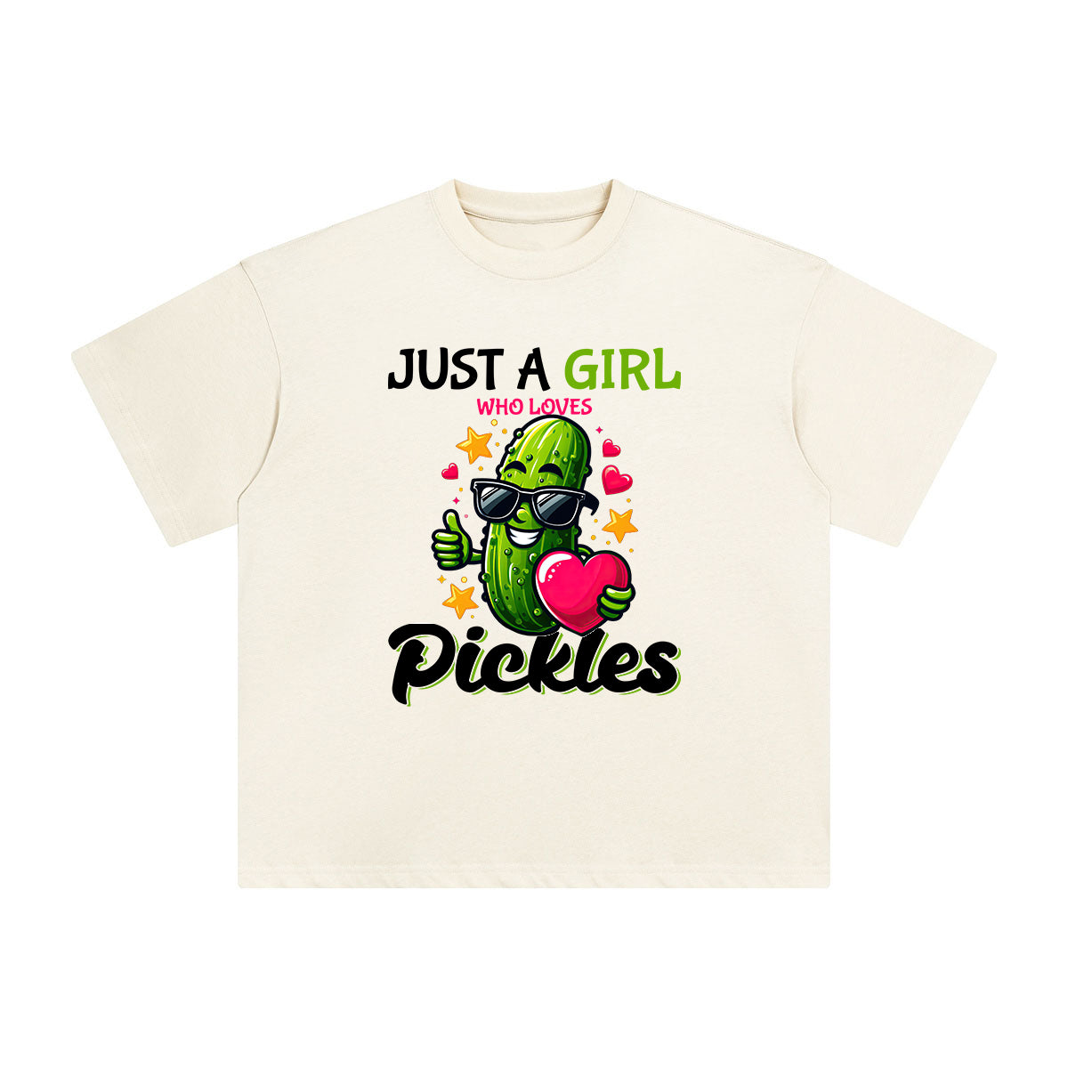Cool Pickles Cartoon Graphic Tee-INNBLAC Fashion Apparel