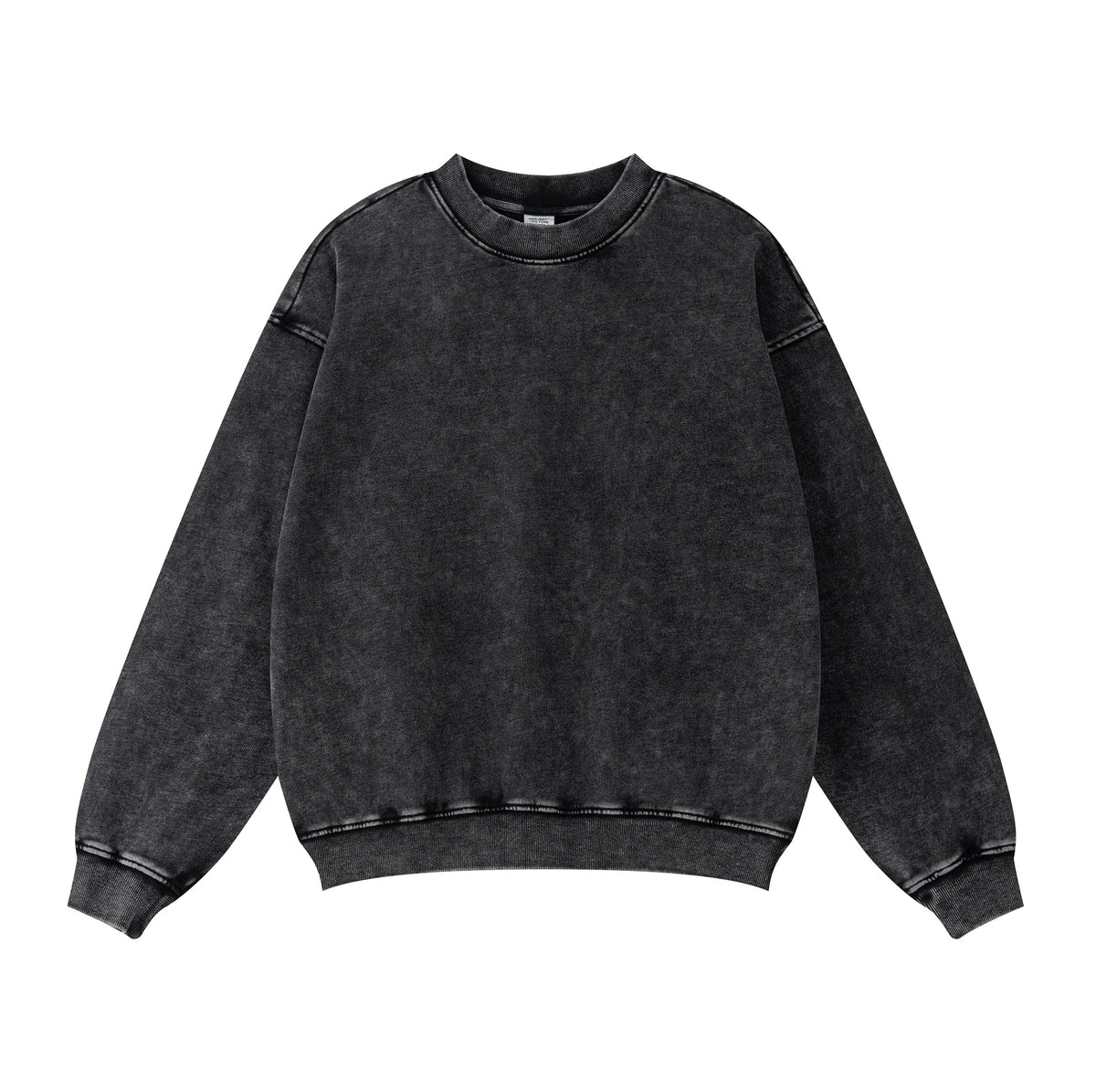 Crew Neck Faded Sweatshirt-INNBLAC Fashion Apparel
