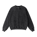Crew Neck Faded Sweatshirt-INNBLAC Fashion Apparel