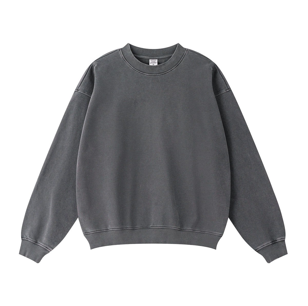 Crew Neck Faded Sweatshirt-INNBLAC Fashion Apparel