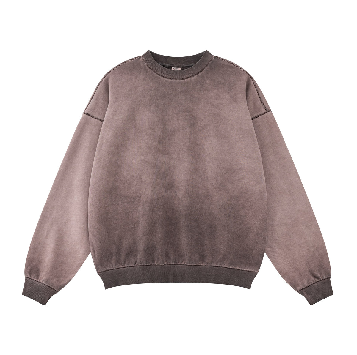 Crew Neck Faded Sweatshirt-INNBLAC Fashion Apparel