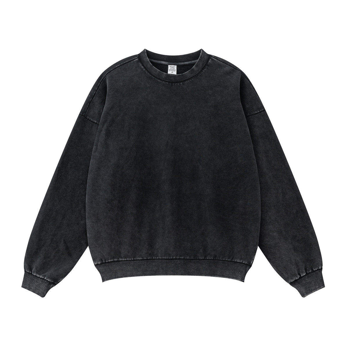 Crew Neck Faded Sweatshirt-INNBLAC Fashion Apparel