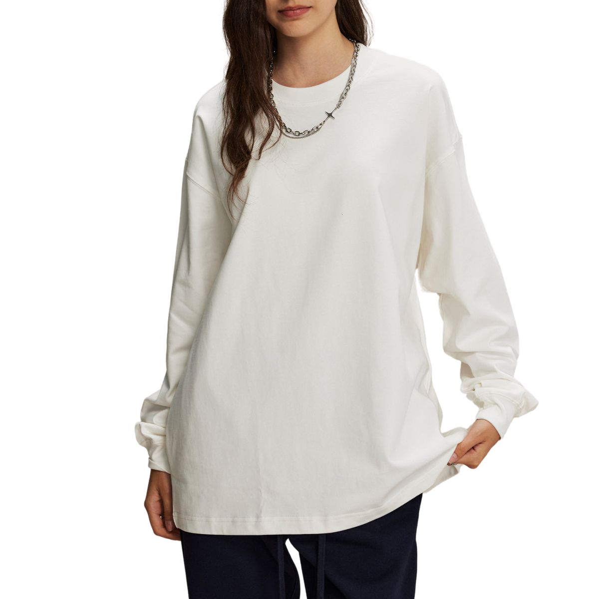 Women's Crew Neck Solid Color Sweatshirt-INNBLAC Fashion Apparel