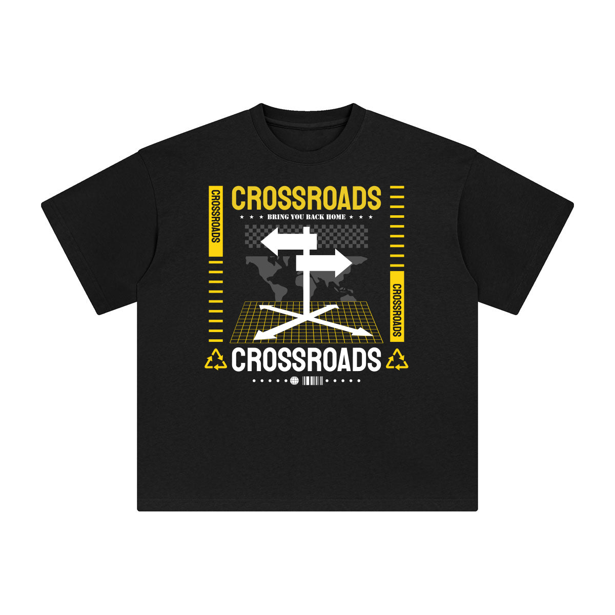 Crossroads Abstract Graphic Tee-INNBLAC Fashion Apparel