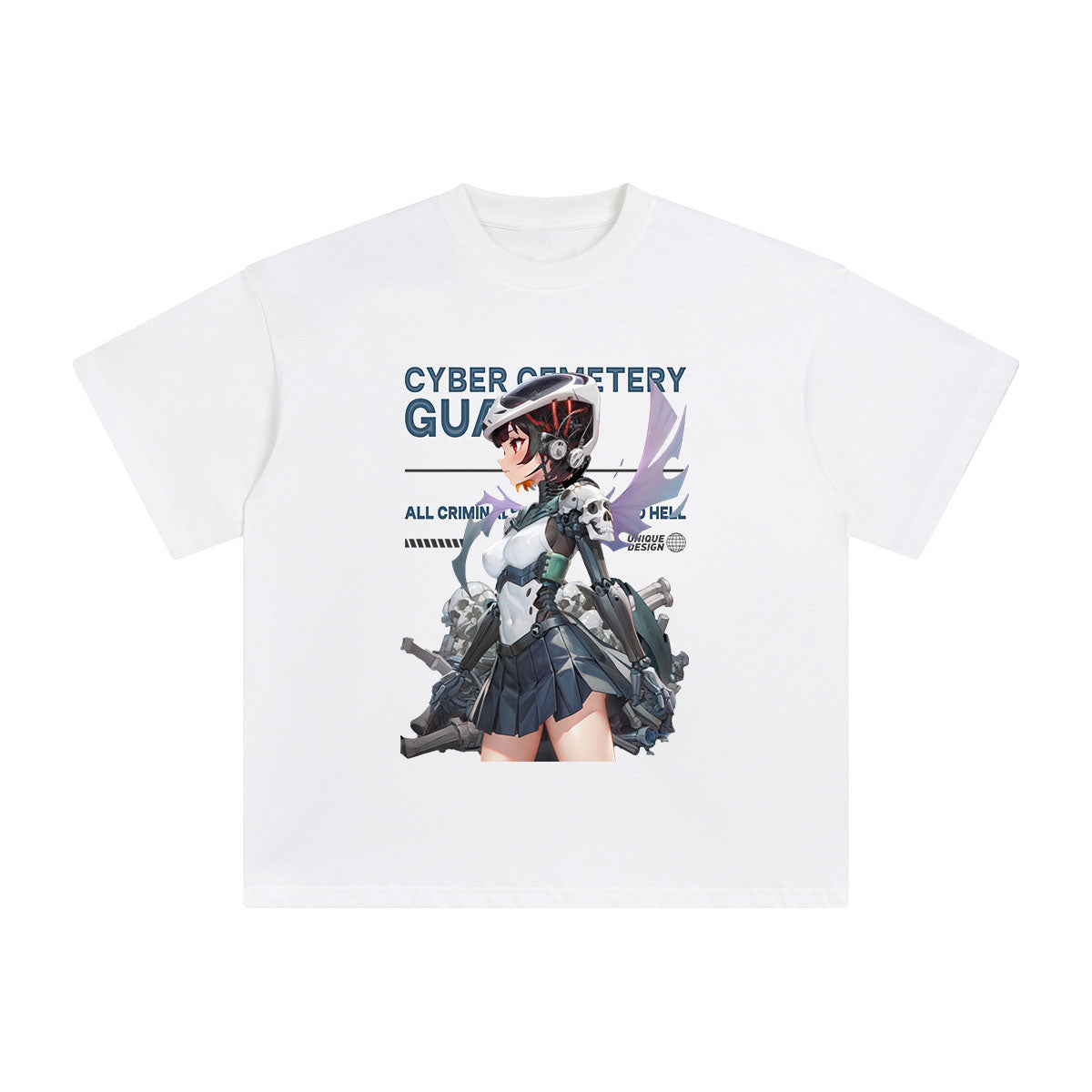 Cyber Cemetery Graphic T Shirt-INNBLAC Fashion Apparel