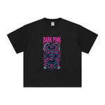 Dark Pink Skull Punk Graphic Tee-INNBLAC Fashion Apparel