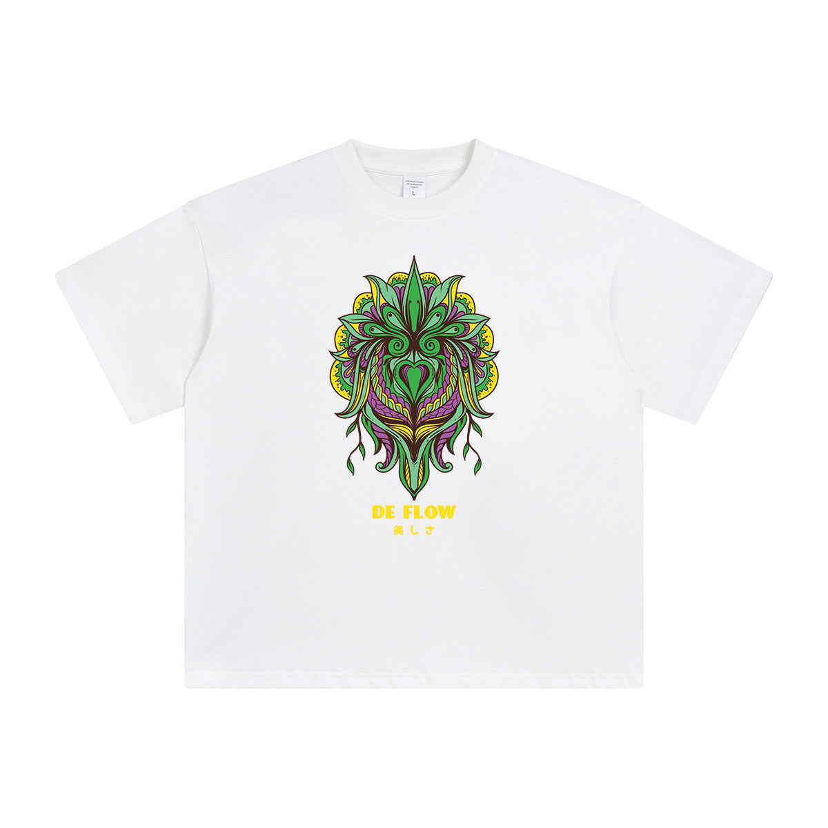 De Flow Japanese Kanji Graphic Tee-INNBLAC Fashion Apparel