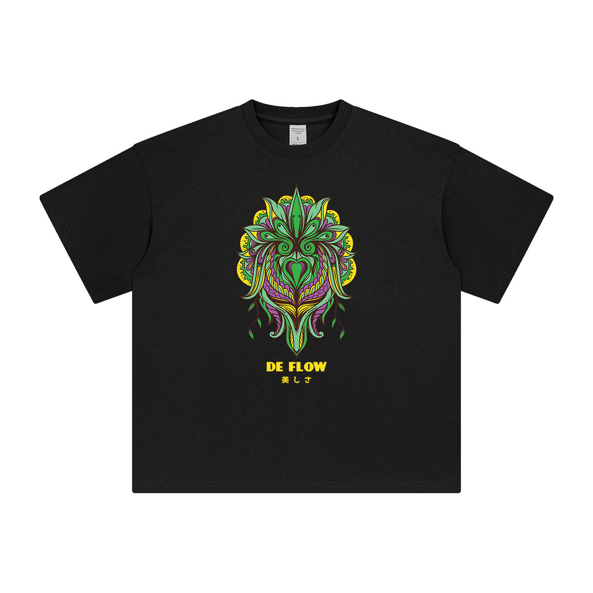 De Flow Japanese Kanji Graphic Tee-INNBLAC Fashion Apparel