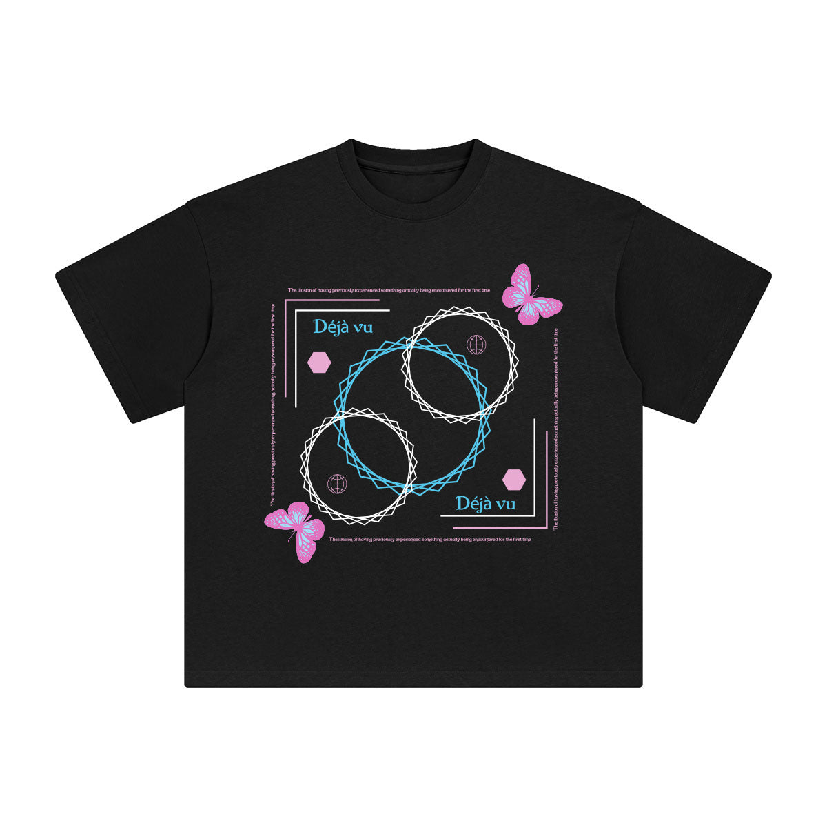 Deja Vu Abstract Graphic Tee-INNBLAC Fashion Apparel