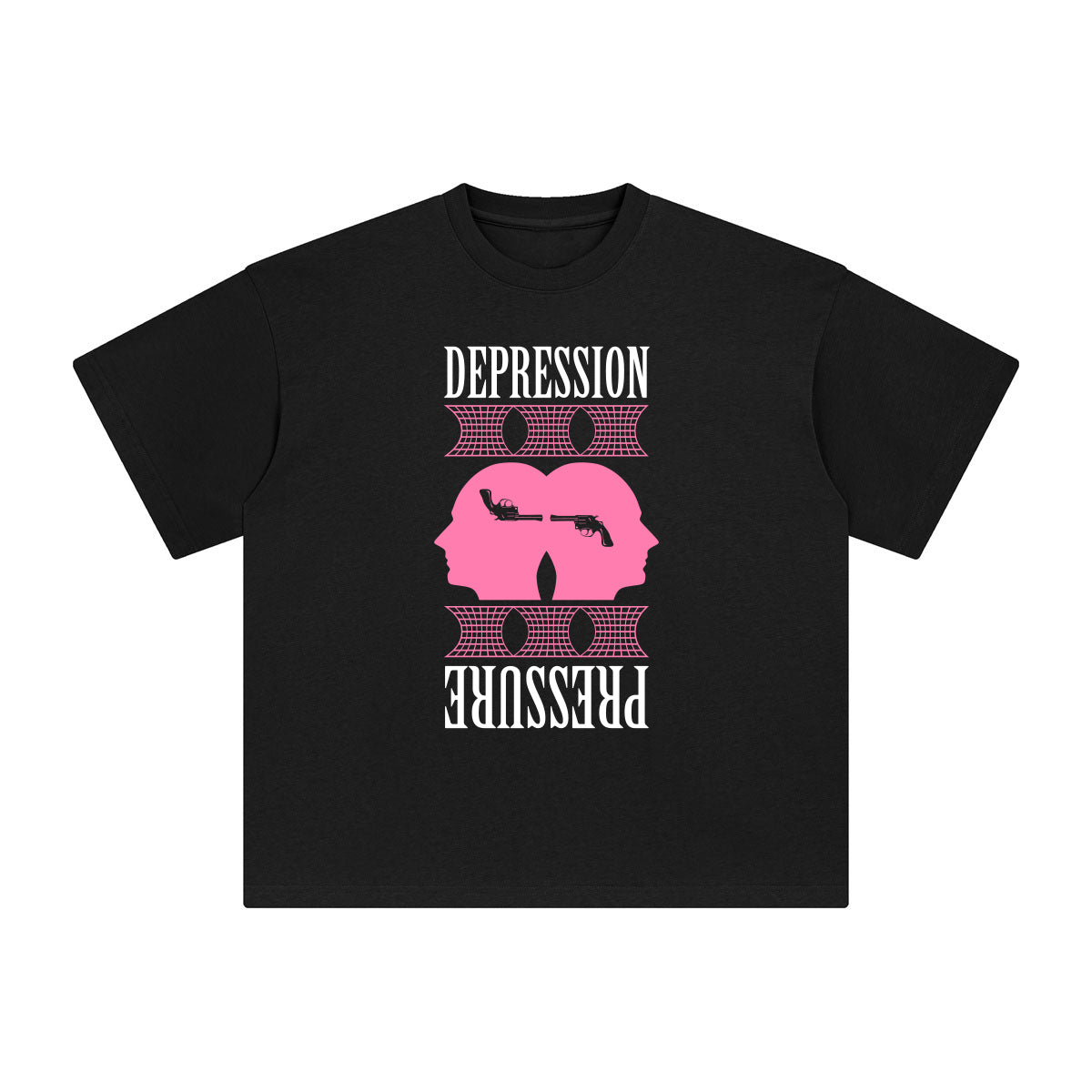 Depression Pressure Abstract Graphic Tee-INNBLAC Fashion Apparel