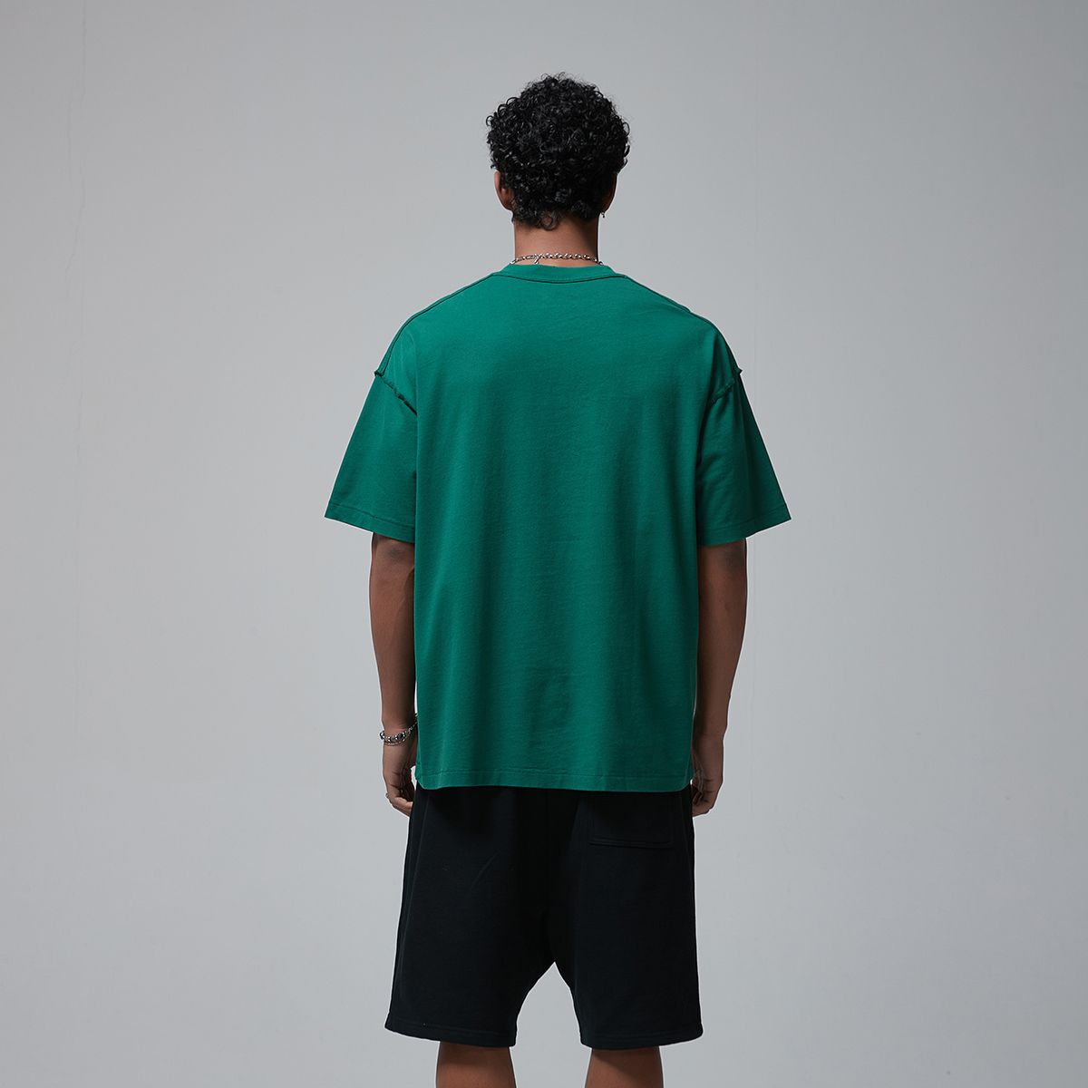 Distressed Edge Reverse Stitch Oversized Tee 7oz-INNBLAC Fashion Apparel