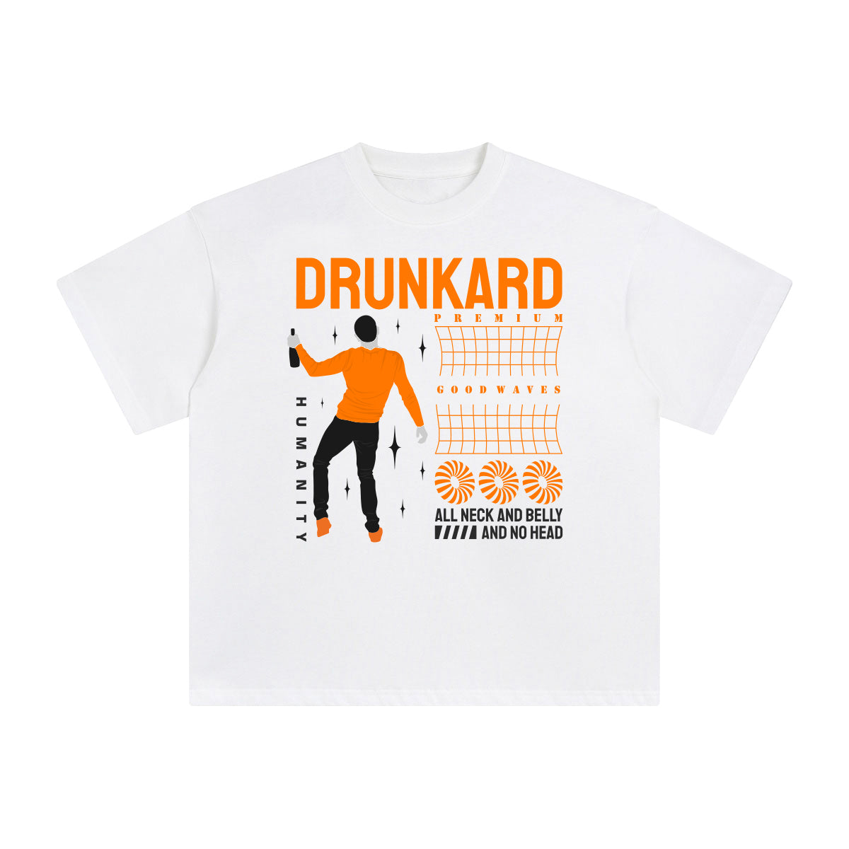Drunkard Abstract Graphic Tee-INNBLAC Fashion Apparel
