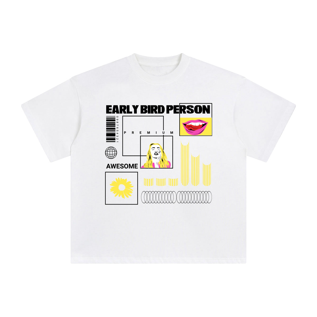 Early Bird Person Abstract Art Graphic Tee-INNBLAC Fashion Apparel