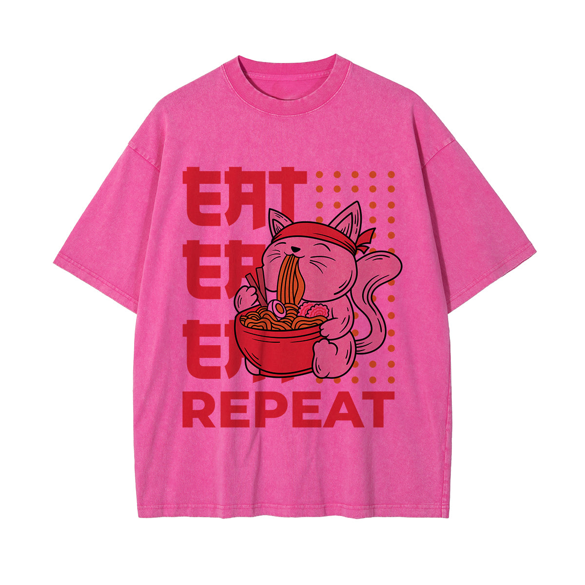 Eat Repeat Graphic Washed Tee-INNBLAC Fashion Apparel