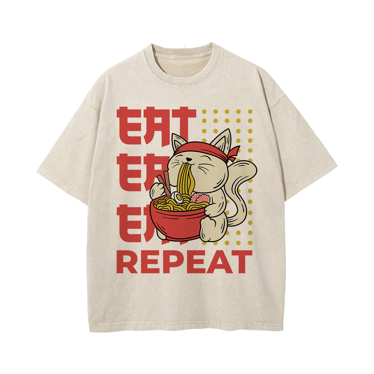 Eat Repeat Graphic Washed Tee-INNBLAC Fashion Apparel