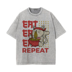 Eat Repeat Graphic Washed Tee-INNBLAC Fashion Apparel