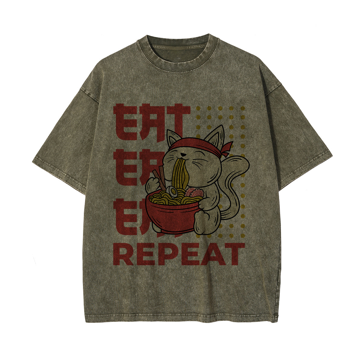 Eat Repeat Graphic Washed Tee-INNBLAC Fashion Apparel