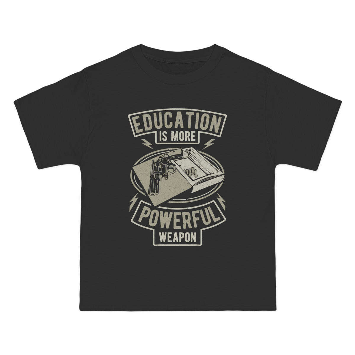 Education ls More Powerful Weapon Graphic Tee-INNBLAC Fashion Apparel