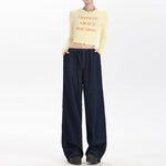 Elastic Waist Drawstring Loose Jeans-INNBLAC Fashion Apparel