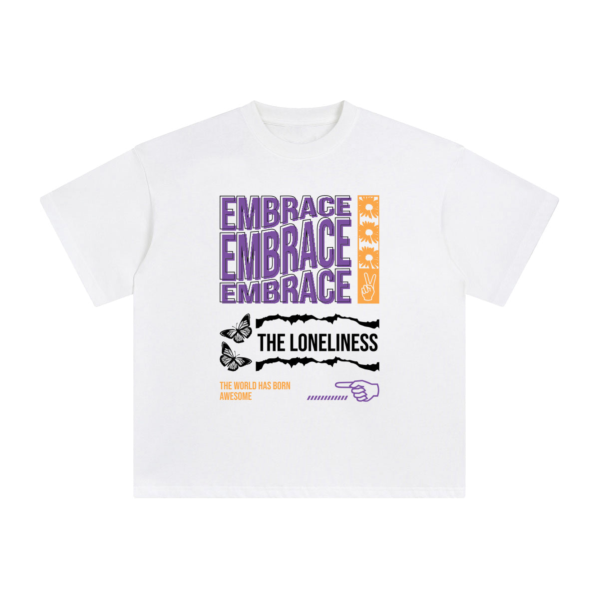 Embrace the Loneliness Abstract Graphic Tee-INNBLAC Fashion Apparel
