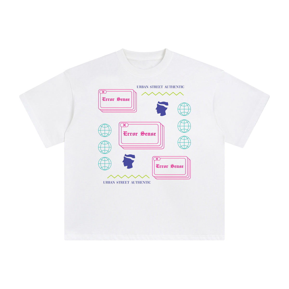 Error Sense Abstract Graphic Tee-INNBLAC Fashion Apparel