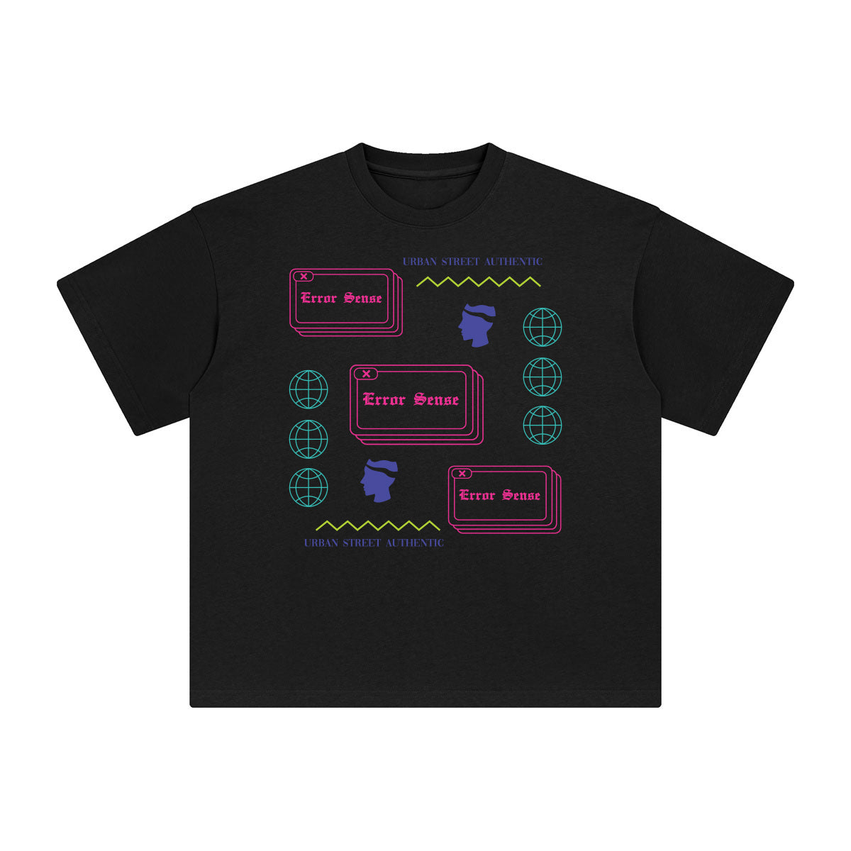 Error Sense Abstract Graphic Tee-INNBLAC Fashion Apparel