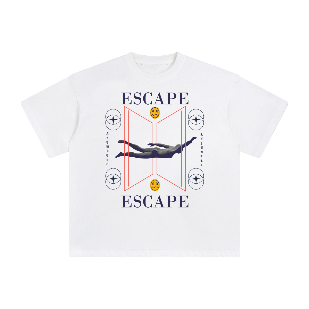 Escape Abstract Graphic Tee-INNBLAC Fashion Apparel