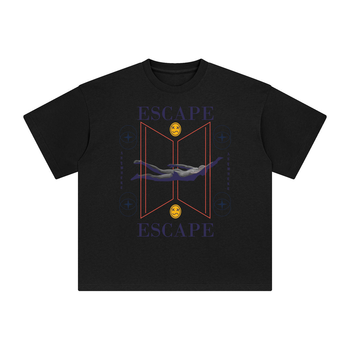 Escape Abstract Graphic Tee-INNBLAC Fashion Apparel